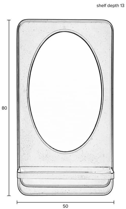 Oglindă de perete cu raft 50x80 cm Pascal – White Label
