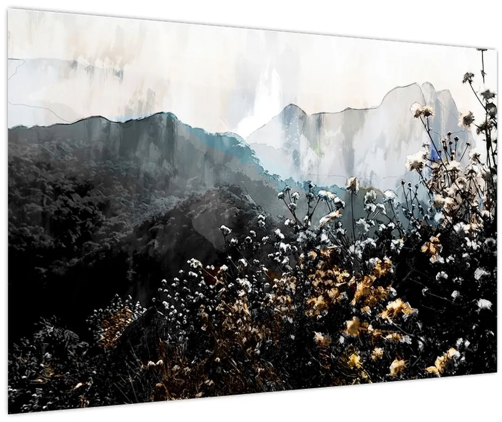 Tablou - Ilustrație de flori sălbatice (90x60 cm)