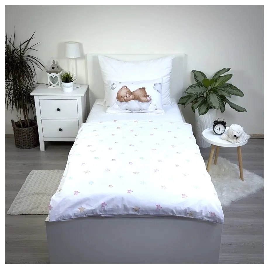 Lenjerie de pat pentru copii din bumbac pentru pătuț 100x135 cm Teddy "Moon" – Jerry Fabrics