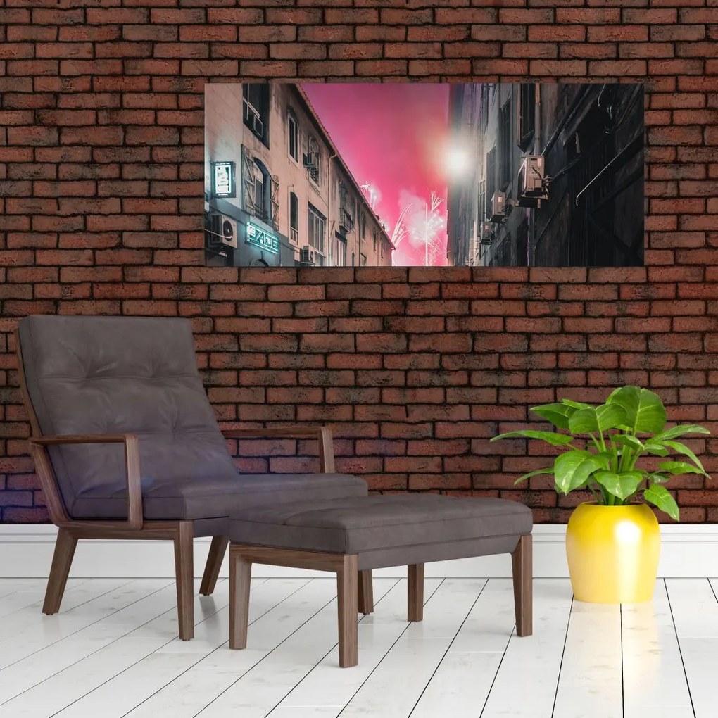 Tablou - Artificii din Marseille (120x50 cm)