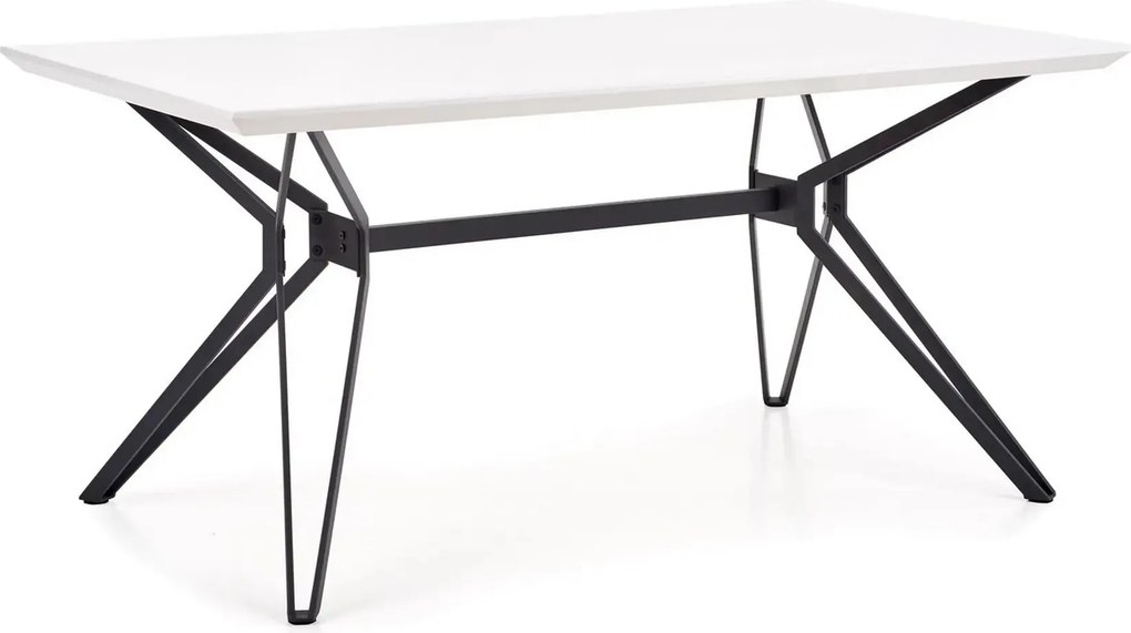 Masa PASCAL, alb/negru, 160x90x76 cm