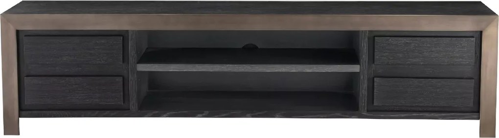 Comoda TV design LUX Talbot furnir gri carbune/ medium bronze