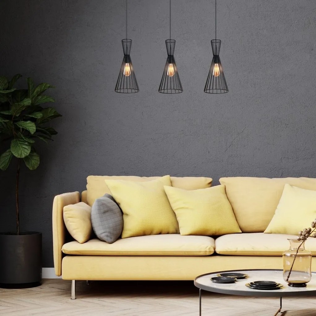 Lustra cu 3 pendule design industrial Leandros