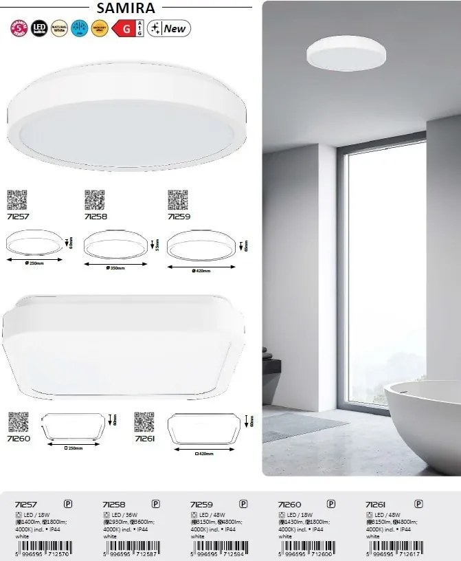 Plafoniera LED pentru baie IP44 Samira D-35cm