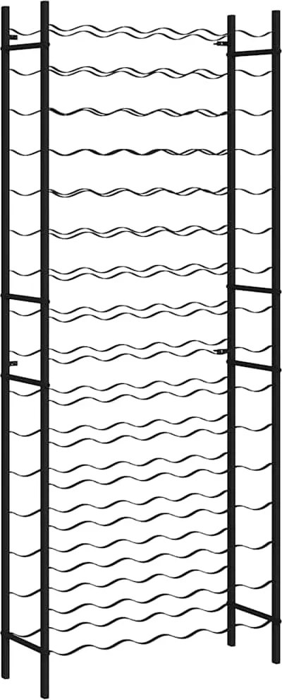vidaXL Suport de vin pentru 96 de sticle, negru, fier