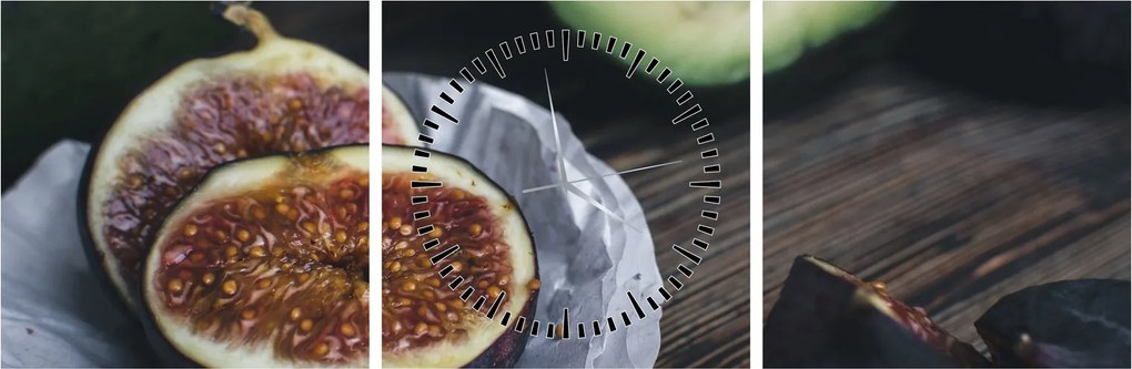 Tablou cu fistic și avocado (cu ceas) (90x30 cm)