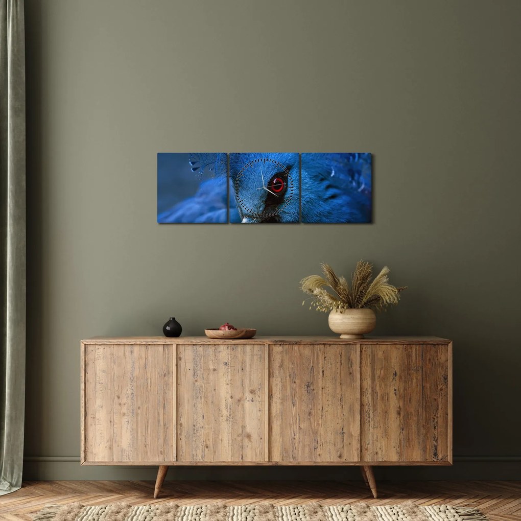 Tablou - Porumbel încoronat (cu ceas) (90x30 cm)