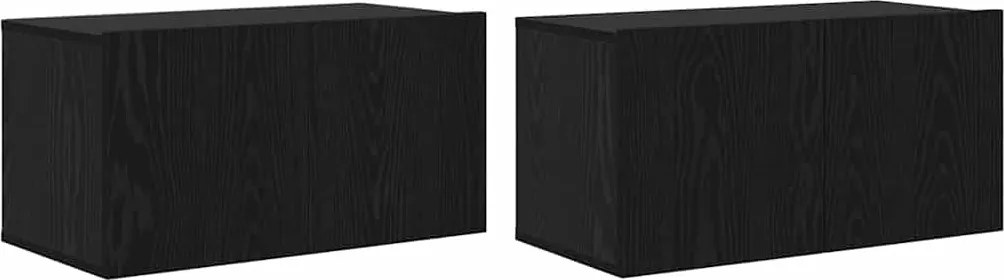 vidaXL Set comodă TV 2 pcs Negru 60 x 30 x 30 cm Lemn compozit