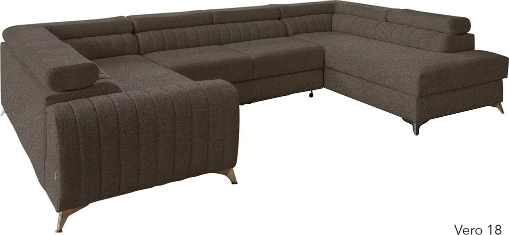 Colțar lemn masiv Formă U Extensibil Fabian 340x202cm Personalizabil - Vero 10, Dreapta