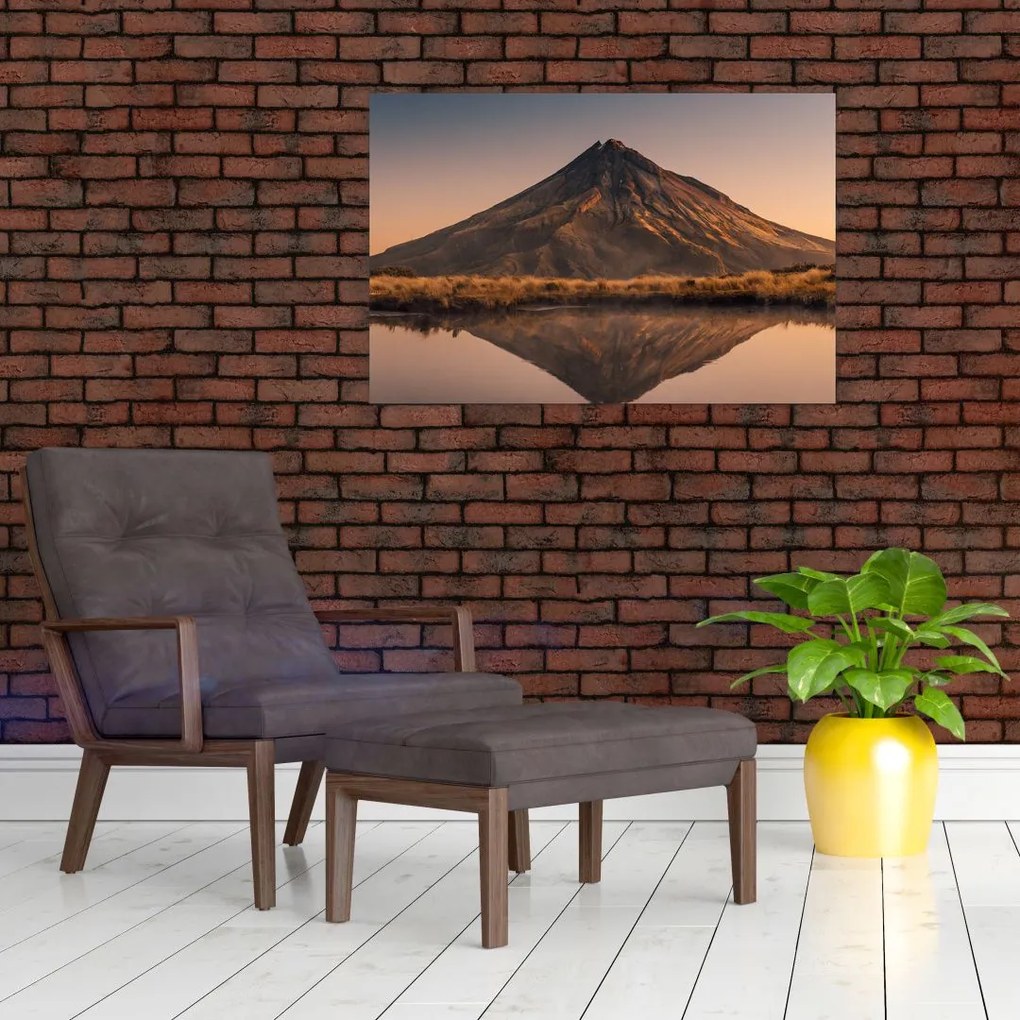 Tablou oglindirea muntelui Taranaki, Noua Zeelanda (90x60 cm)