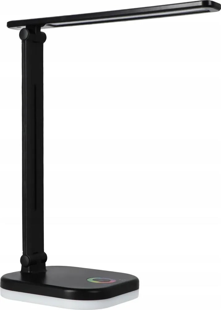 Lampă de birou LED RGBW dimabilă, cu încărcare wireless, 7W, 5V USB, negru