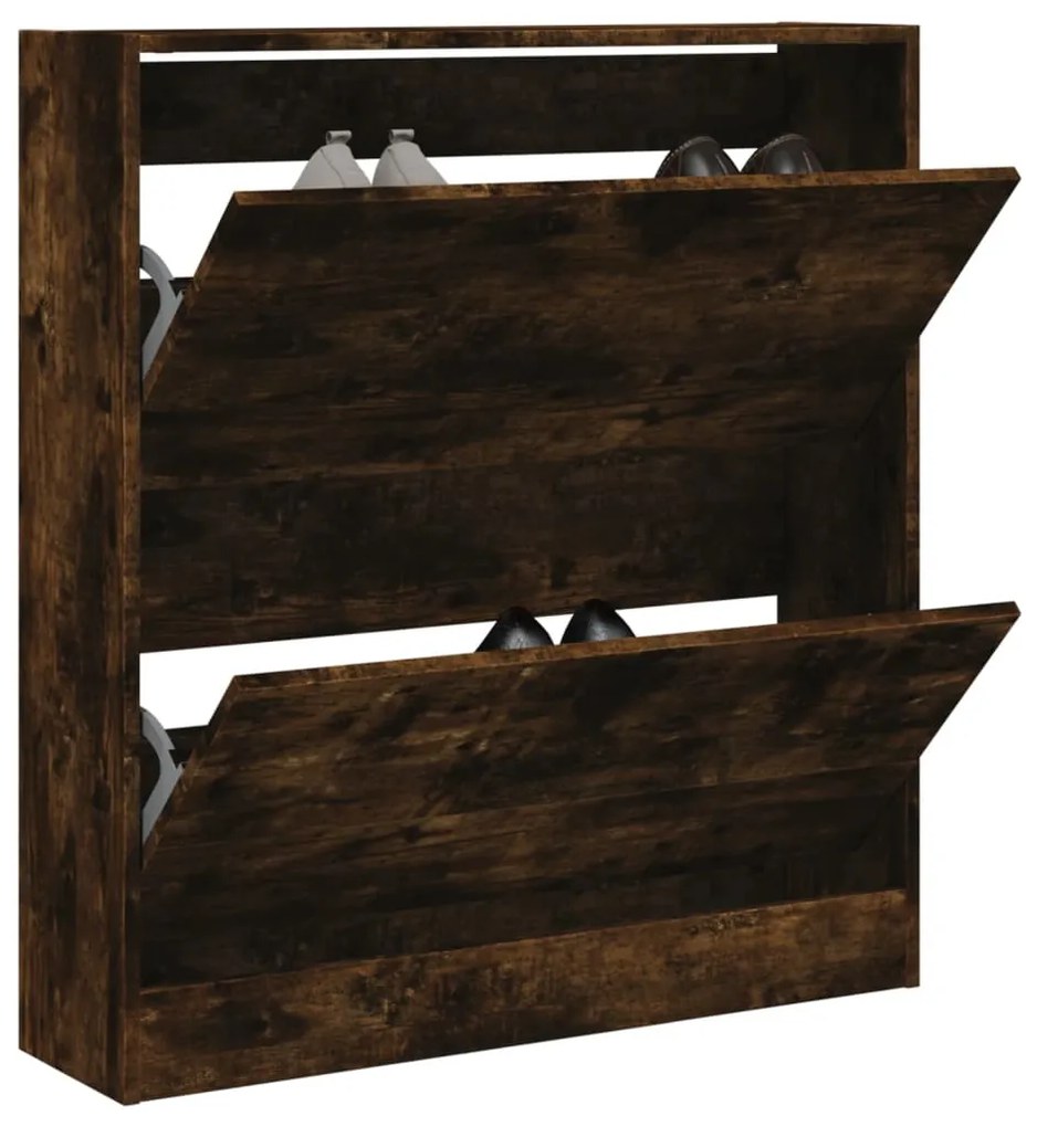 vidaXL Pantofar, stejar fumuriu, 80x21x87,5 cm, lemn compozit