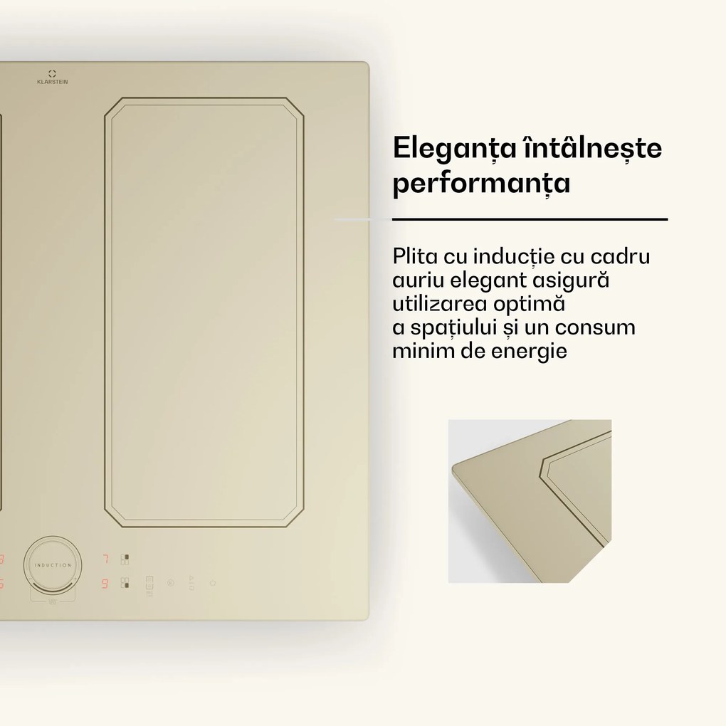 Klarstein Victoria 4 Flex, plită cu inducție, încorporabilă, 7000 W, 2 Flex zone, temporizator