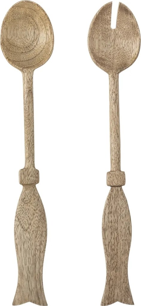 Set de 2 linguri pentru salată din lemn de mango natur, 29x5 cm, „Seva"