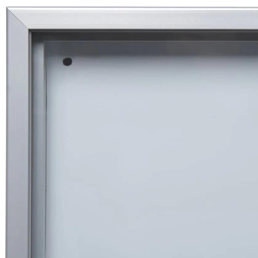 Vitrina cu informații interioare cu uși glisante SLIM 12 x A4 - spate tablă, aluminiu