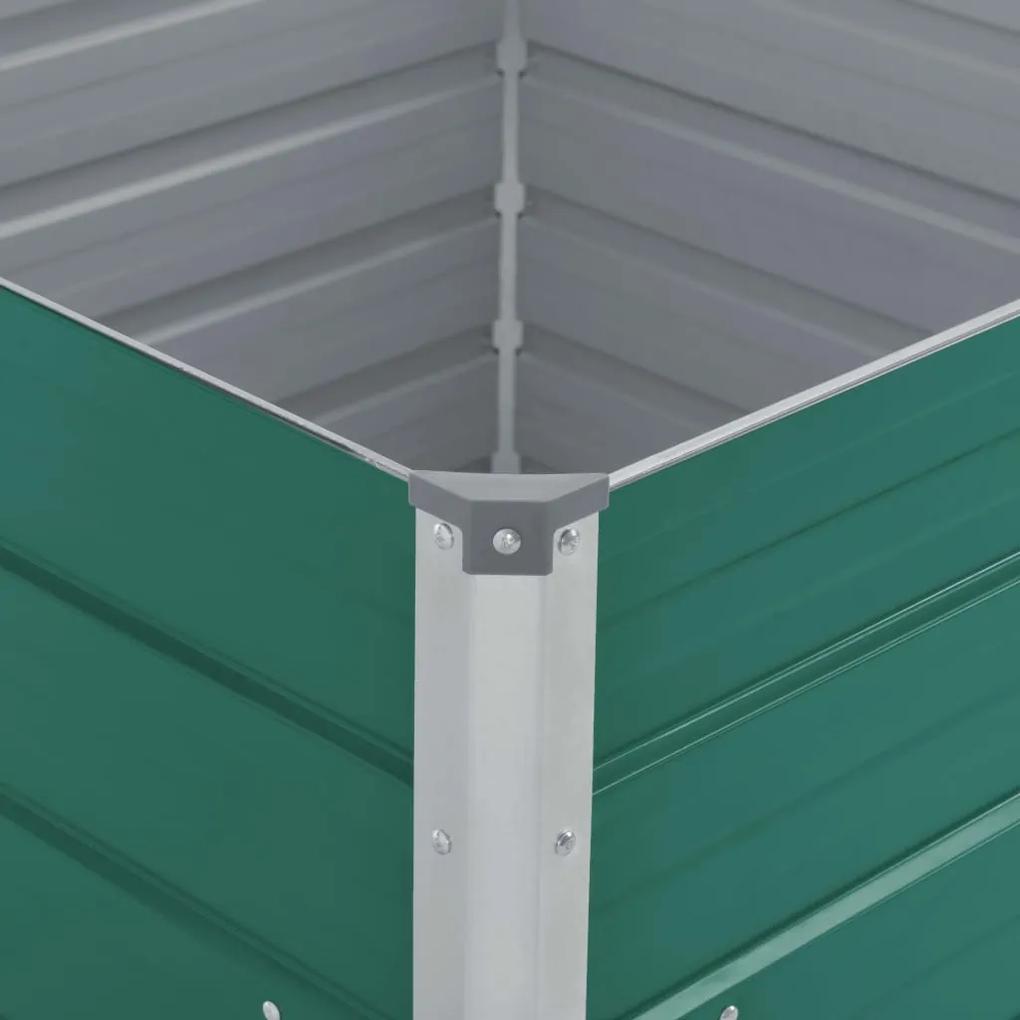 Strat inaltat gradina, verde, 100x100x45 cm, otel galvanizat 1, Verde