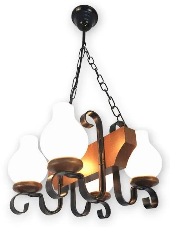 Lustră pe lanț Brilagi QUEEN 4xE14/40W/230V fag/nuc