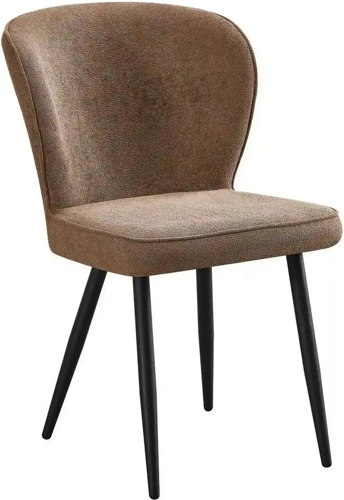 Scaun RIO 2, maro/negru, stofa buclata/metal, 64x51x84 cm