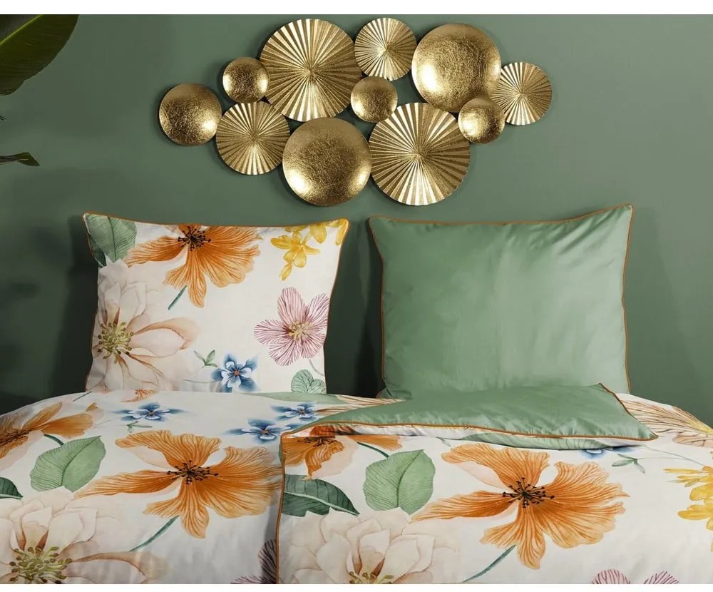 Lenjerie de pat din bumbac organic pentru pat dublu Descanso Organic, 200 x 200 cm