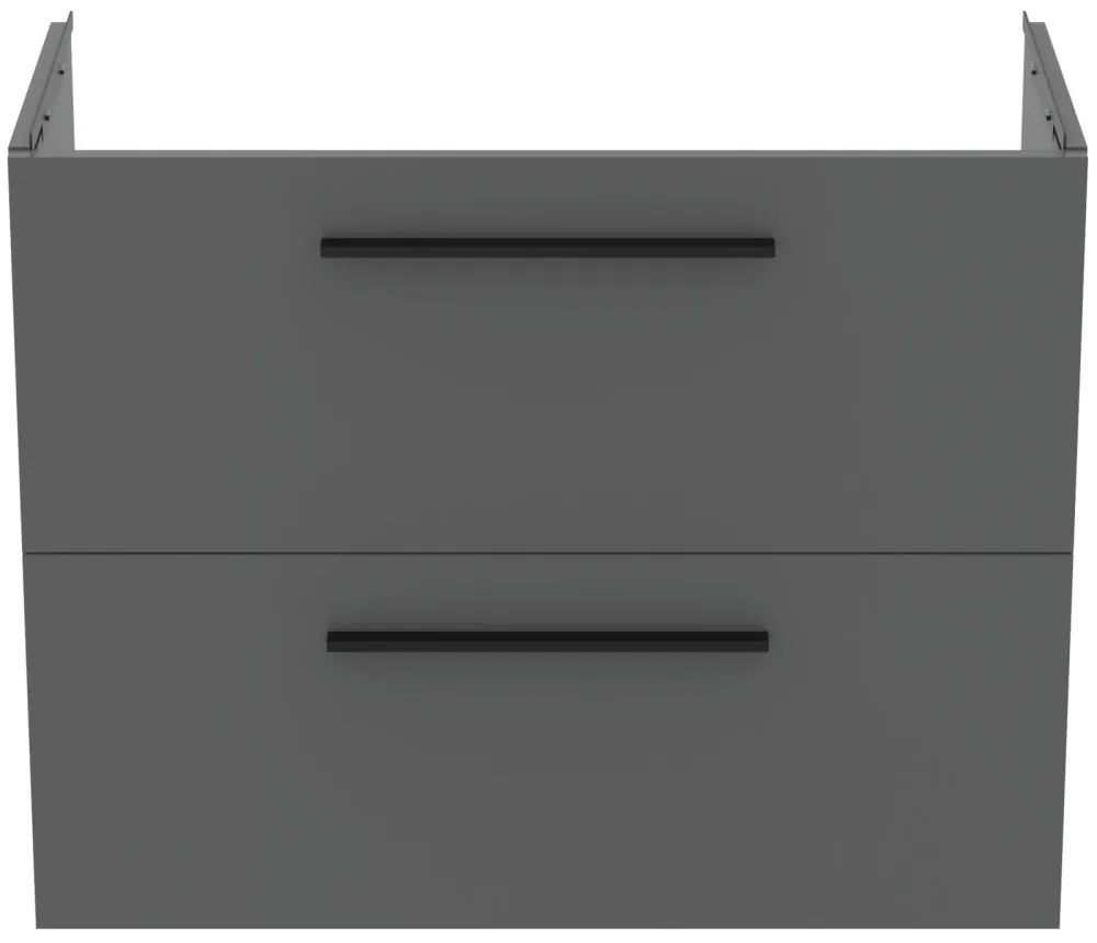 Dulap baza lavoar, 80x38x63 cm, 2 sertare, cuart gri mat Gri mat