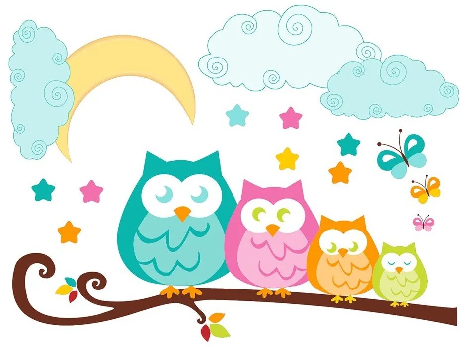 Autocolant Ambiance Owls in family