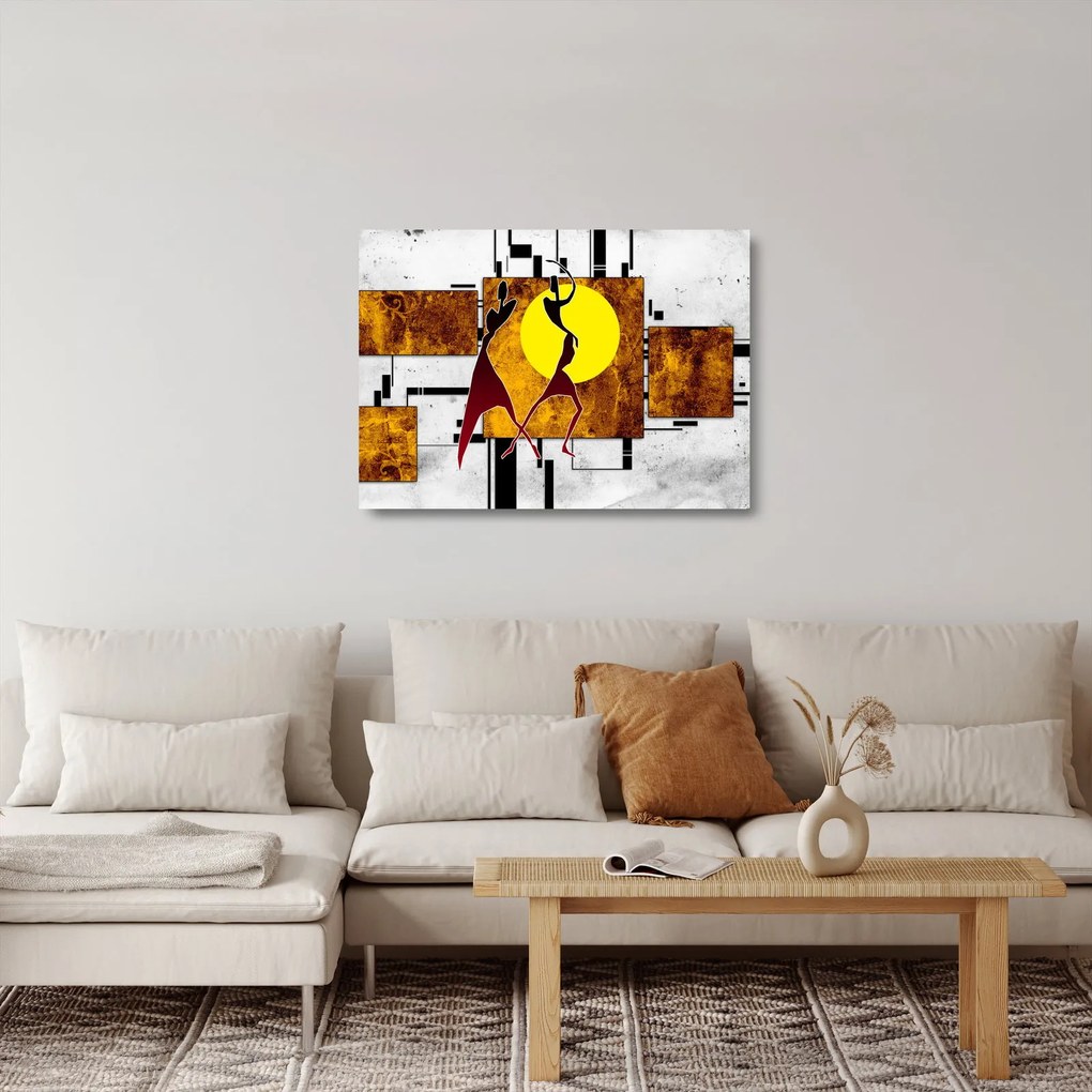 Tablou pe sticlă cu pictură epochală străveche (70x50 cm)