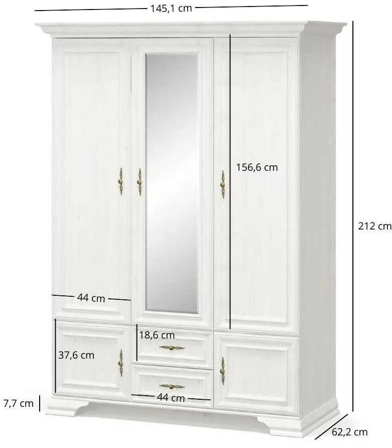Dulap de haine Incantatos 2 (pin andersen) (cu oglindă). 1116896