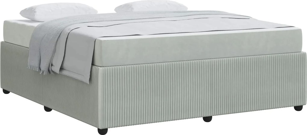 vidaXL Cadru de pat cu saltea Gri deschis 180 x 200 cm țesătură