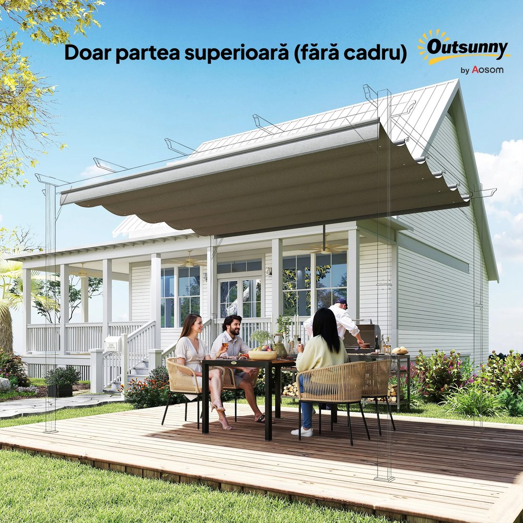 Outsunny Acoperiș de Schimb pentru Pergolă cu 10 Orificii de Drenaj,  Permeabil, 4x3 m, Bej | Aosom Romania