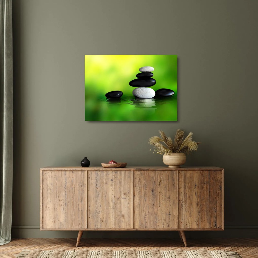 Tablou pe sticlă - Pietre pentru relaxare (70x50 cm)