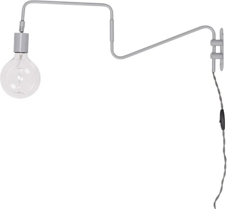 Lampa de Perete din Metal Gri - Metal Gri L(60 cm) x Inaltime(20 cm)