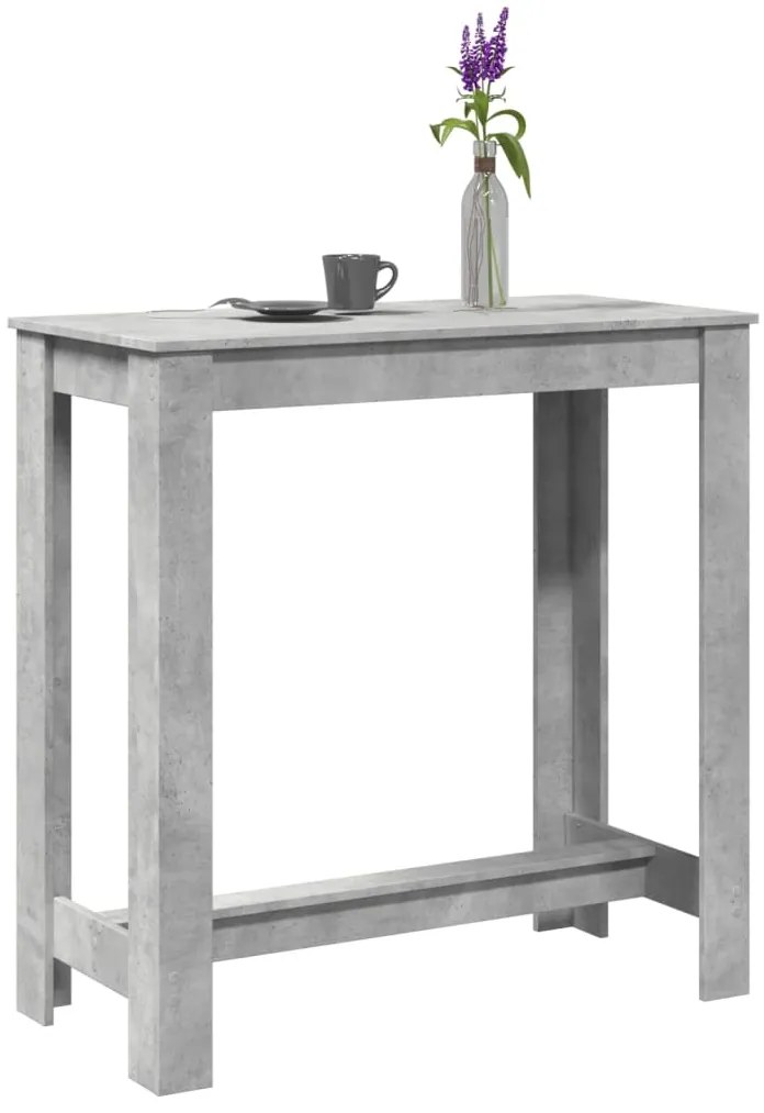 vidaXL Masă de bar, gri beton, 102x50x103,5 cm, lemn prelucrat