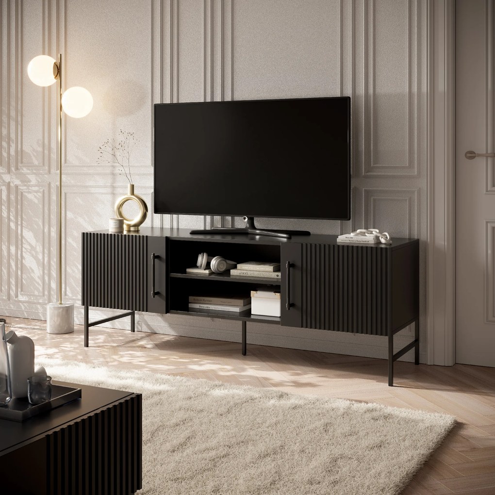 Masuta RTV RAFTT 152x55 cm, negru