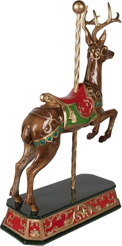 Figurină decorativă ren din polirășină, 35x18x56 cm, „Carrousel de Noël”