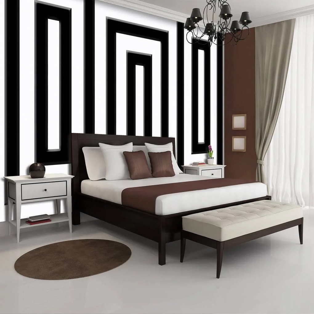 Fototapet - Labirintul alb negru (152,5x104 cm)