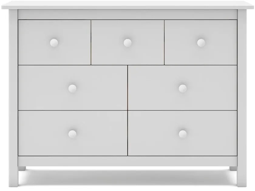 Comodă pentru copii albă joasă din lemn de pin 110x80 cm Max – Marckeric