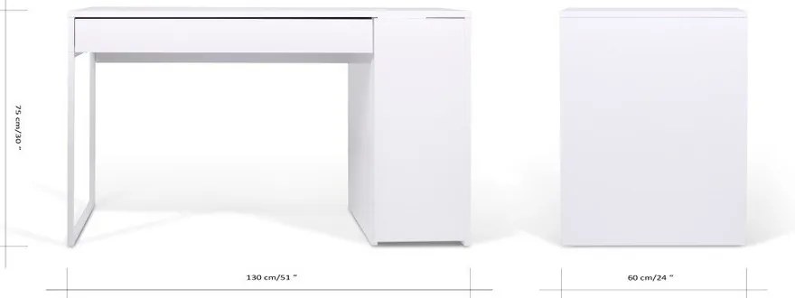 Birou TemaHome Prado, picioare albe