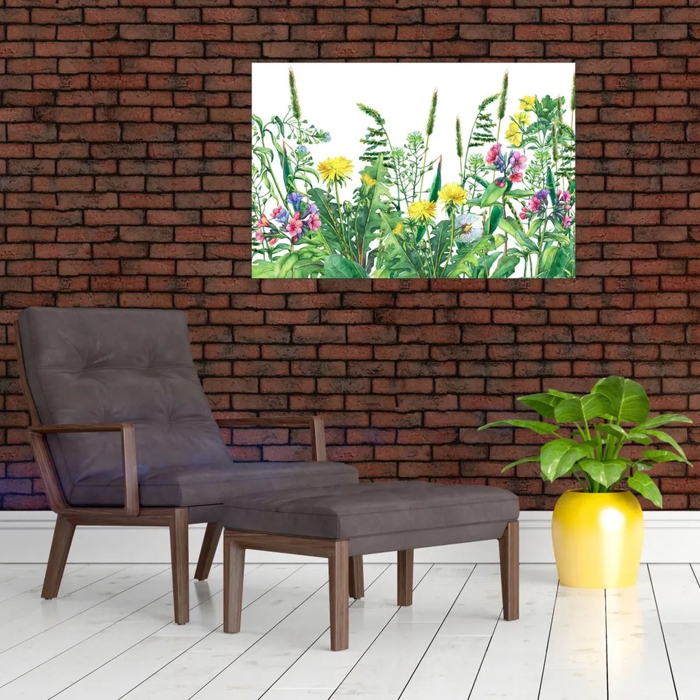 Tablou - Flori de pajiște pictate (90x60 cm)