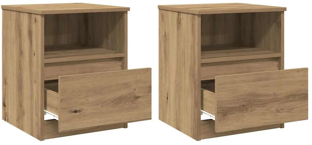 vidaXL Noptiere, 2 buc., stejar artizanal, 40x40x50 cm, lemn prelucrat
