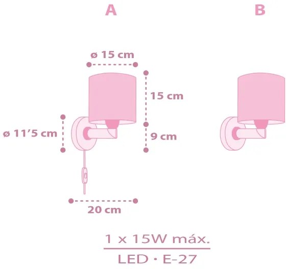 Aplică pentru copii Dalber 42499 FAIRY DREAMS 1xE27/15W/230V