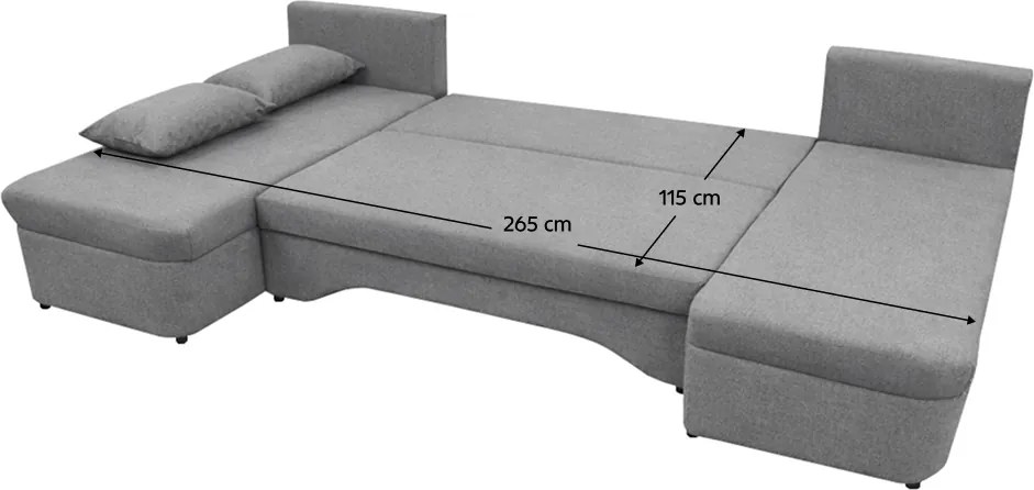 Set canapea universală, gri, POLARIS U COLţ