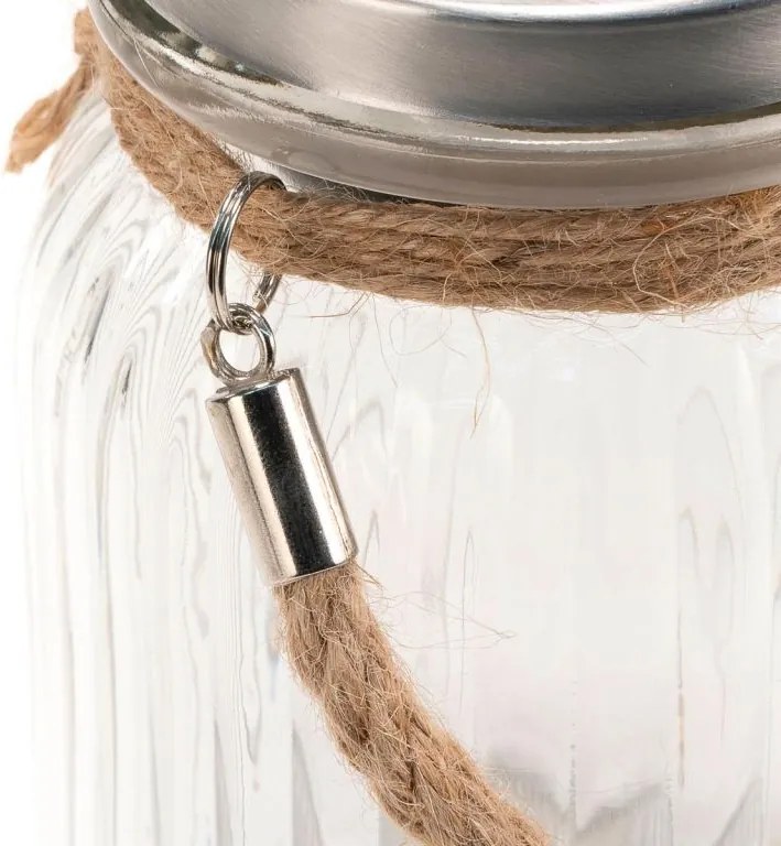 Set de lumini solare, tip borcan - 3 LED-uri, alb cald