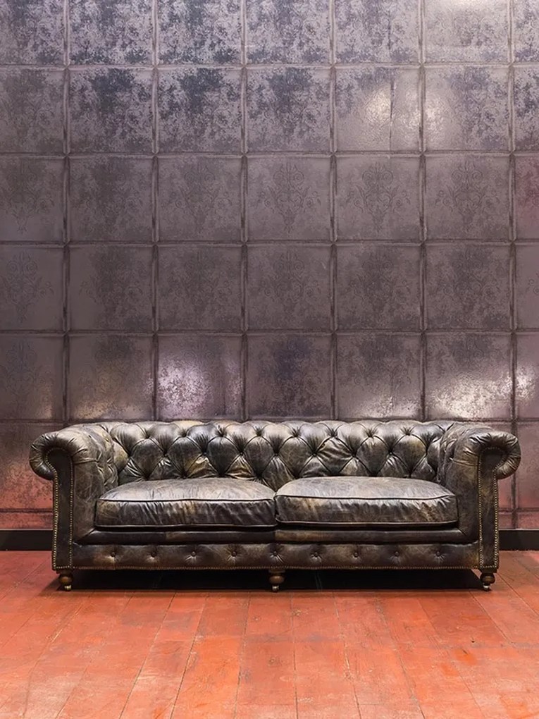 Canapea premium, Chesterfield, 3 locuri, piele naturala, St. James
