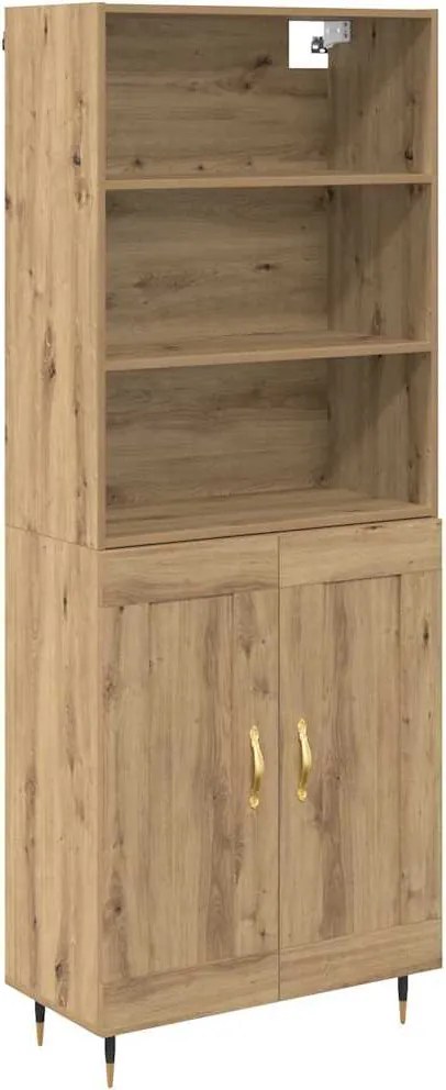 vidaXL Bufet Stejar Artizanal 69,5 x 34 x 180 cm Lemn compozit