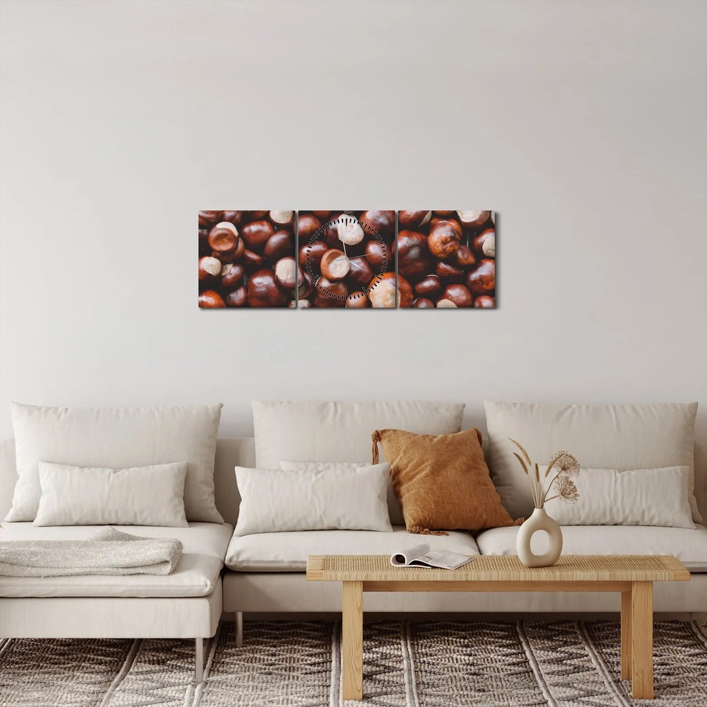 Tablou - Castane coapte (cu ceas) (90x30 cm)