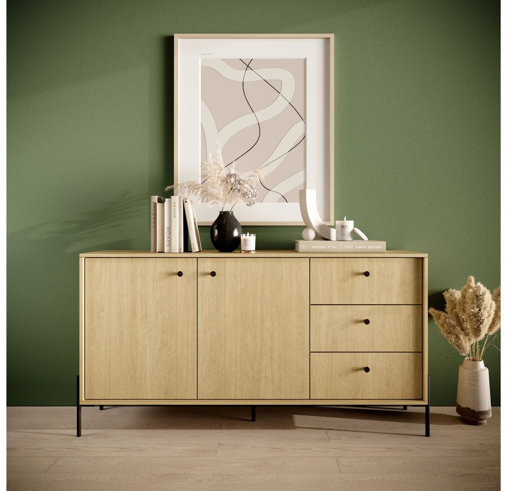 Comodă Scandia 2D3S (Stejar scandi + jedlička scandi). 1071386