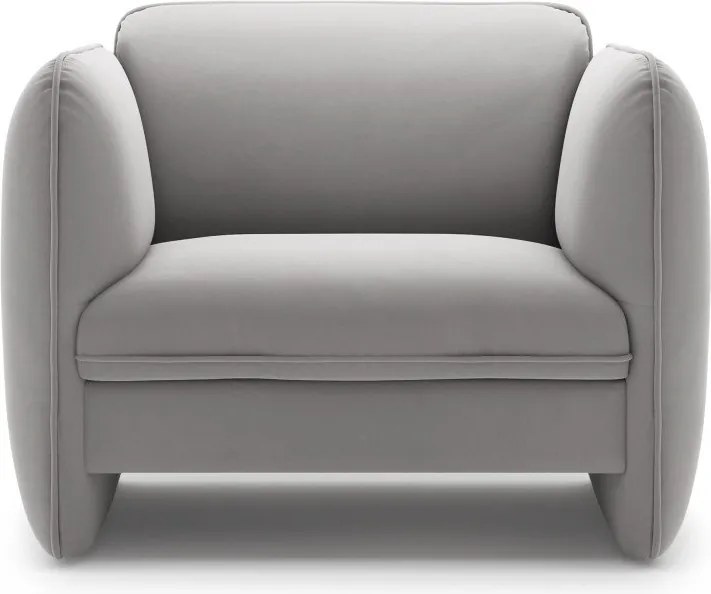 Fotoliu gri deschis cu tapițerie din catifea Georgia – Micadoni