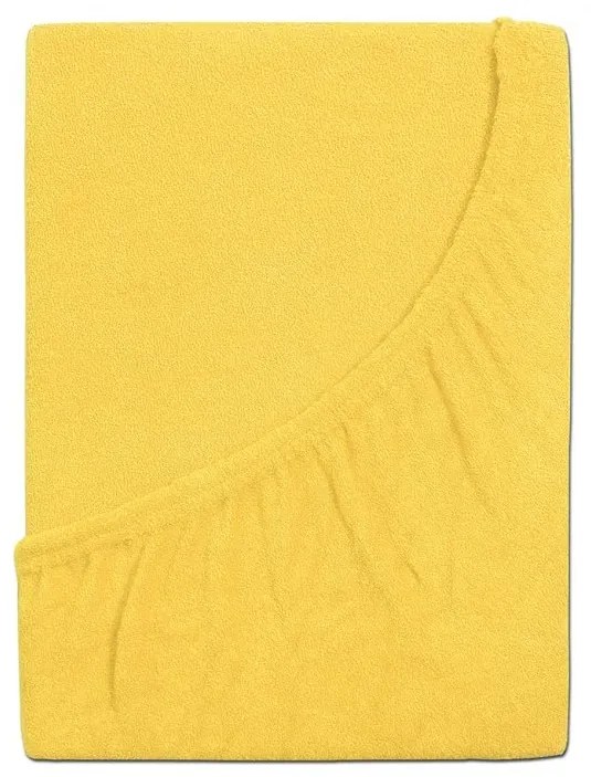 Cearsaf frote pentru patut de copil EXCLUSIV 70x140 cm galben deschis