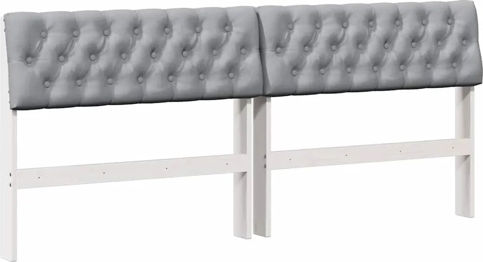 vidaXL Tăblie tapițată Gri deschis 180 cm Lemn de pin masiv