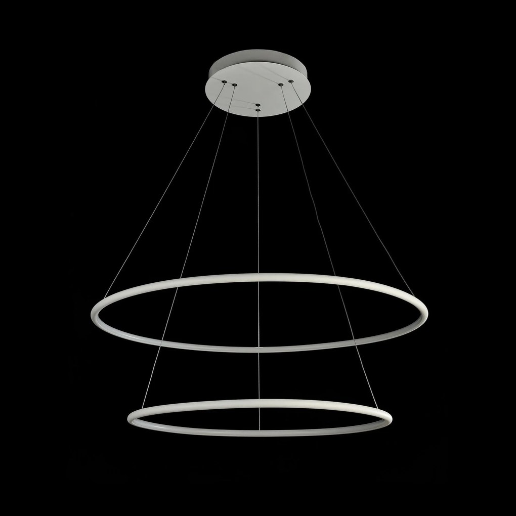 Corp de iluminat 2 cercuri albe din metal cu LED integrat Nola 2